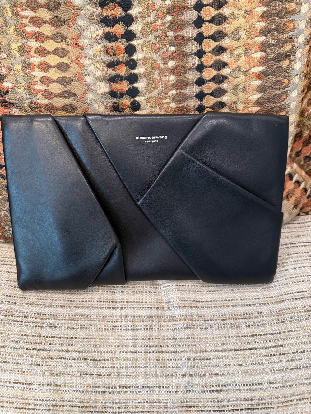 Alexander Wang Black Folded Leather Clutch Super Chic!